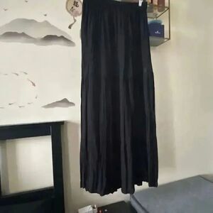 ASOS black peasant maxi skirt beach cover up double side slit size 8